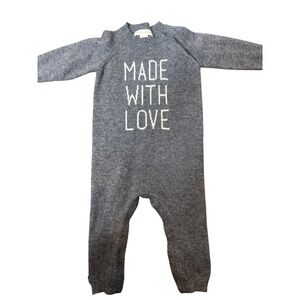 Skull Baby‎ Cashmere Long Sleeve Romper Infant 6-12 Months Gray Made With Love